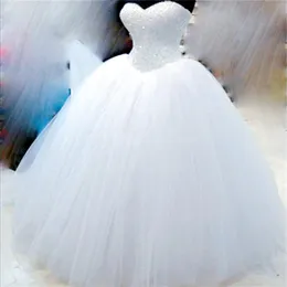 Neu einfaches weißes geschwollenes Ballkleid Schatz Quinceanera Kleider Party Kleider Besonderes Anlass Kleider Süß 16 Vestido Longo QC1501 270y