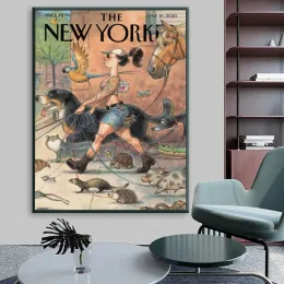 New-Yorker dergisi DIY yapışkan poster oturma odası bar dekorasyon duvar dekoru için fantezi duvar çıkartması