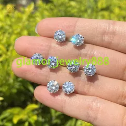 도매 저렴한 가격 패스 테스터 925 스털링 실버 스크류 뒤로 5mm 6.5mm 8mm 다이아몬드 Moissanite 스터드 이어링 여성