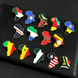 Africa Map Brooch Badge Lapel Pin Africa National Flag Somalia Nigeria Zambia Uganda Liberia Rwanda Senegal Marocko Moçambique