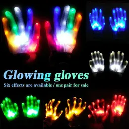 Светодиодные игрушечные игрушки ночные перчатки светодиодные перчатки красочные флэш -перчатки, используемые для свадебной вечеринки по случаю дня рождения концерт в прямом эфире D240527