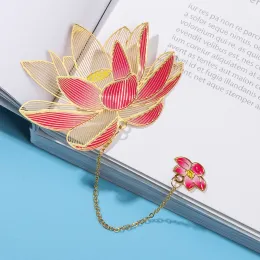 1 Stuks Chinese Design Retro Cadeau Lotus Bloem Roos Blad Ader Holle wieszak morel 'Leaf Supply Metallen Bladwijzers