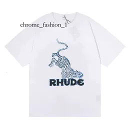قمصان Rhude Brand Printed Tirt Men Women Round Neck T Shirts Spring Summer Street Street Generation Top Tees Size S XL Camiseta Cheap Rhude Tshirt 610