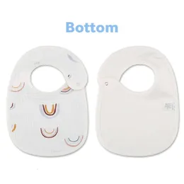 2pcs Baumwolle Gaze Baby Lätzchen wasserdichtes Druck Neugeborene Säuglinge Rülpstücher Speichelhandtuch für Kleinkindjungen Mädchen Fütterungsgegenstände