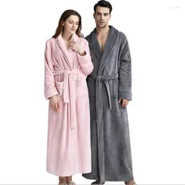 Домашняя одежда для одежды для сна, пара домашняя одежда пижамы теплые осенние зимние ванны Женщины и мужчины с длинным рукавом Camicia da Notte Rop 2024