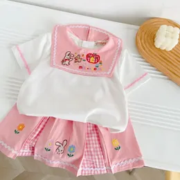 Set di abbigliamento Girl Summer Two pezzi Sonte corta Set di gonne Dress Dress Dresses Baby T-Shirts Tops Cine