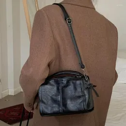 أزياء Boston Bucket Ladies Bashandle Purse Pu Leather Women’s Messenger Vintage Simple Female Business Counter Bag