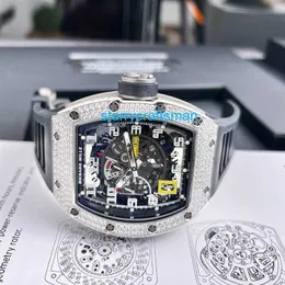 Richamills Luxury Uhren Mechanische Chronographen Mills Mens -Serie RM030 18K Platinum Original Diamond Automatic Mechanical Mens Watch 50x427mm RM03 ST5M