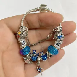 Charm Bracelets Luxury Dolphin Windmill Pendant Fits DIY Brand Bracelet Bangles For Women Men Kids Bijoux Pulseras Jewelry Gift