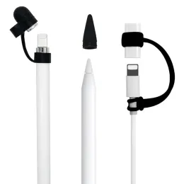 3 in 1 Stylus -Zubehör für Apple Pencil Cap Holder / NIB -Abdeckung / Kabeladapter Tether für iPad Pro Bleistift Silicon Case Cove