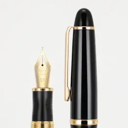 Jinhao X850 Fountain Pen Elegant Schwarzes Barrel Gold Clip Fine Medium IRAURITA NIB für das Schreiben von Signature Office School Supplies