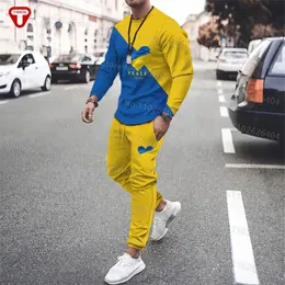 Ukraine Kleidung Männer Tracksuit T-Shirt Hosen Großer Freizeittrend 3D Printed Women Sports Anzüge ukrainischer Stil Suites 240516