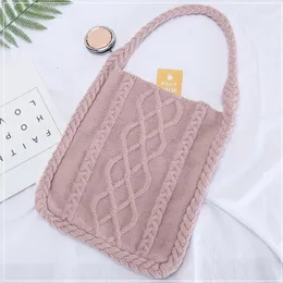 Abendtaschen Frauen stricken Handtasche Koreanisch und japanischer Stil Schulter Bolsos Mujer Weibliche Modreisetasche Häkeln für Mädchen