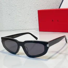 SL634 Óculos de sol Nova Alongamento de acetato prolongado com lente preta de poliamida pernas gravadas com letras Logo Women Luxury Designer Sunglasses com embalagem especial