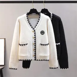 New 2024 Fashion Luxury Brand Designer jacket Women's sweaters Long Sleeve Oversized for Knitted cardigan V-neck loose Coat Women Knitwear Clothes
