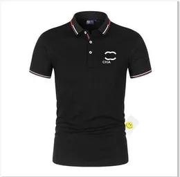 Camiseta masculina de alta qualidade de moda masculino masculino de luxo de luxo pescoço redondo de negócios respirável