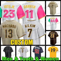 23 Fernando Tatis Jr. Baseball Jersey Ha-Seong Kim Manny Machado Padres Yu Darvish Xander Bogaerts Jackson Merrill Joe Musgrove Jake Cronenworth San Diegos Tony Gwynn