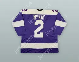 Custom 1975-76 Wha Ray McKay 2 Cleveland Crusaders Purple Hockey Jersey Top Sitched S-L-XL-XXL-3XL-4XL-5XL-6XL