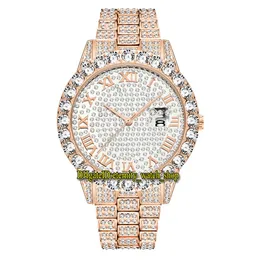 Missfox 2021 Eternity 2643 2 Hip Hop Fashion Watches CZ Diamond Inlay Dialtra Quarzo Uomini Guardano Case in lega Iced Out Diamonds 218T