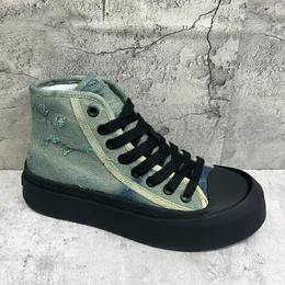 Abito in stile italiano Scarpe per feste di nozze tela di moda tela traspirabile da lavoro da lavoro in alto traspirante Sneaker rotonda con stivali da passeggio per il tempo libero da fondo per il fondo.