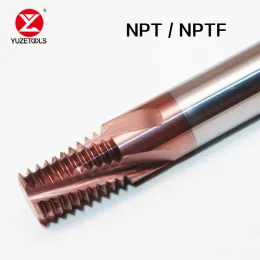 Yuzetools hrc68 in carburo solido npt nptf thread denti strumenti di fresatura di fresatura tungsteno macina