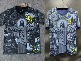 3xl 4xl 2024 Brazylia koszulki piłkarskie 24 25 Chrystus Zestaw odkupińczy Specjalny koncepcja Richarlison Neymar koszulka Raphinha G.jesus Vini Jr Rodrygo Kit Kit Football Mundlid