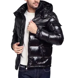 winter coat men down jacket women Outdoor Warm Feather Winter Jackets Unisex Coats Hooded Outwear Couples Clothing Black and navy blue matte Down puffer jacket