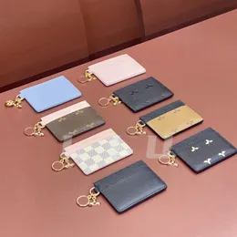 Hochwertiger Charme geprägter Lederkartenhalter Designer Damen Brieftasche 5 Kartensteckplätze Männer Geldbörsen mit Box -Geldbörsen doppelseitig Kreditkarten Coin Mini -Brieftaschen