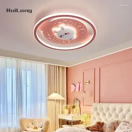 Ceiling Lights Children Room Light Design Cartoon Chandelier Kids Girl Bedroom Decor Pink Cute Led Lamp