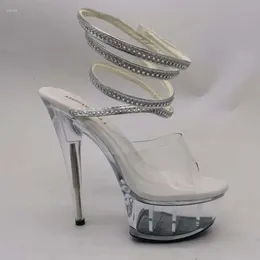 Pollici laijianjinxia sandali superiori pu cm moda sexy esotico piattaforma ad alto tacco festa femmini
