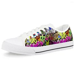 Scarpe di fitness strade graffiti hip hop cultura sneakers Women tela colorblock casual 2024