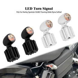 오토바이 미니 LED 회전 신호 브레이크 라이트 런 램프 램프/크롬 유니버설 Harley Touring Softail Sportster for Honda