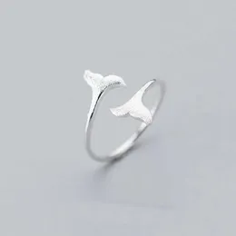 Parringar 2020 Fashion 925 Sterling Silver Ring Mermaid Tail Ring Whale Open Size 5 6 7 Justerbar Ring Womens Gift Jewelry S2452801