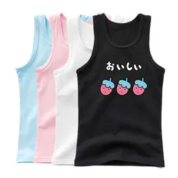 Tank Top Girls Summer Fruit Strawberry Tank Tops Fashion Singlet Children Sleeveless T-shirt Kids Kawaii Watermelon Vest Y240527