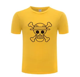 Bir parça luffy saman şapka baskılı erkekler tişört anime çizgi film tişörtleri erkek pamuk kısa kollu tişört tişört tişört tişört homme2497936
