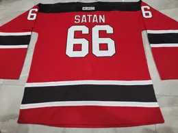 Hockeytröjor Fysiska foton Miroslav Satan 66 Red Men Youth Women High School Size S-6XL eller något namn och nummer Jersey