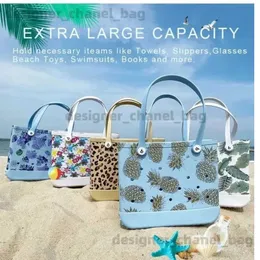 Beach Bags Da Bogus Beach Bag EVA Waterproof Summer Beach Basket Womens Picnic Hole Handbag Shopping Shoulder Storage Bag T240528