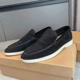 Tasarımcılar Man Ayakkabı Çiftler Loafer Yaz Yürüyüşü Takılar Süet Moccasins Kadın Leferler Gerçek Deri Sıradan Daireler Çalışma Erkek Lüks Düz Elbise Ayakkabı Fabrika Ayakkabı