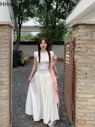 Korean Style Slim Fit High Waist A-line Skirt Set