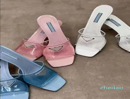Designer Frauen039s Pantoffeln Fersenhöhe 65 cm importiertes transparentes PVC weich atmungsablöser Kopfsandalen 35429797496