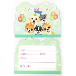10 pezzi/pacchetto Pet Dog Serzen Sermaid Princess Panda Cars Lion King Tema Invito Biglietti Decorazione Feste per feste di compleanno
