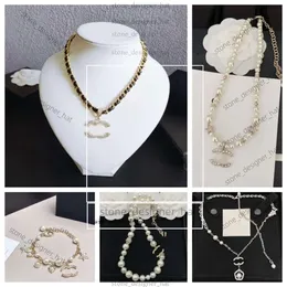Chanells halsband designer kvinnor bokstav halsband avancerad version france trendiga pärlhalsband c grafisk guld halsband mode lyxkanal halsband d7ce