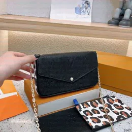 Louiseviution Classic Felicie Pochette Chains Shoulder Bags Luis Viton Bag Fashion Retail Leather Lady Clutch Crossbody Handbags Lvse Bag Wallets Embossed Bag 300