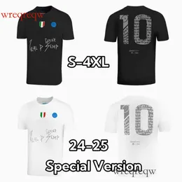 S-4xl 24/25 Napoli Soccer Jerseys Co Styles de marca Geolier Sanremo Edition Mens uniformes Man Camisa de futebol 2024 2025 Versão de fãs
