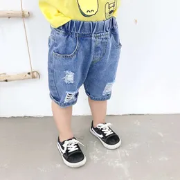 Ienens Kids Boys Beach Shorts Jeans Children Clothes Pants Denim Clothing Bermuda Infall幼児の男の子カジュアルズボンL2405