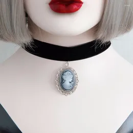 Pendants Gothic Lolita Necklace Vampire Wide Restoring Ancient Ways Velvet Cord Collar Bone Cover Tattoo Scar