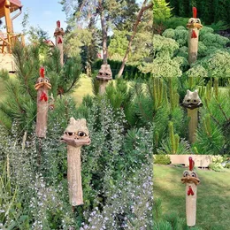 مضحك تمثال دجاج رئيس حديقة الإبداع حديقة الدجاج تمثال تماثيل حديقة مصنوعة يدويًا راتنج للزخارف الفنية 240527