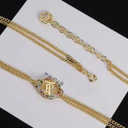 Gold Halskette Pretty's Colored Diamond Brass Marke Luxusdesigner Halskette für Frauen Valentinstag Geschenkdesigner Schmuck Schmuck