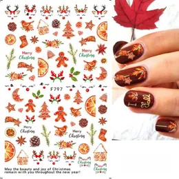 Adesivos de unhas 5pcs/conjunto Antler Snowflake adesivo 3D efeitos Ultra Fin Christmas Presentes Decalques de Arte Decoração de Rumeira de Glitter