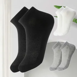 Men's Socks 6 Pairs High Quality Mens Socks Black and White Solid Color Business Short Ankle Socks Unisex Breathable Socks Size EU38-47 Y240528